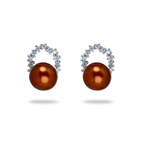 Autumn Halo Pearl Studs