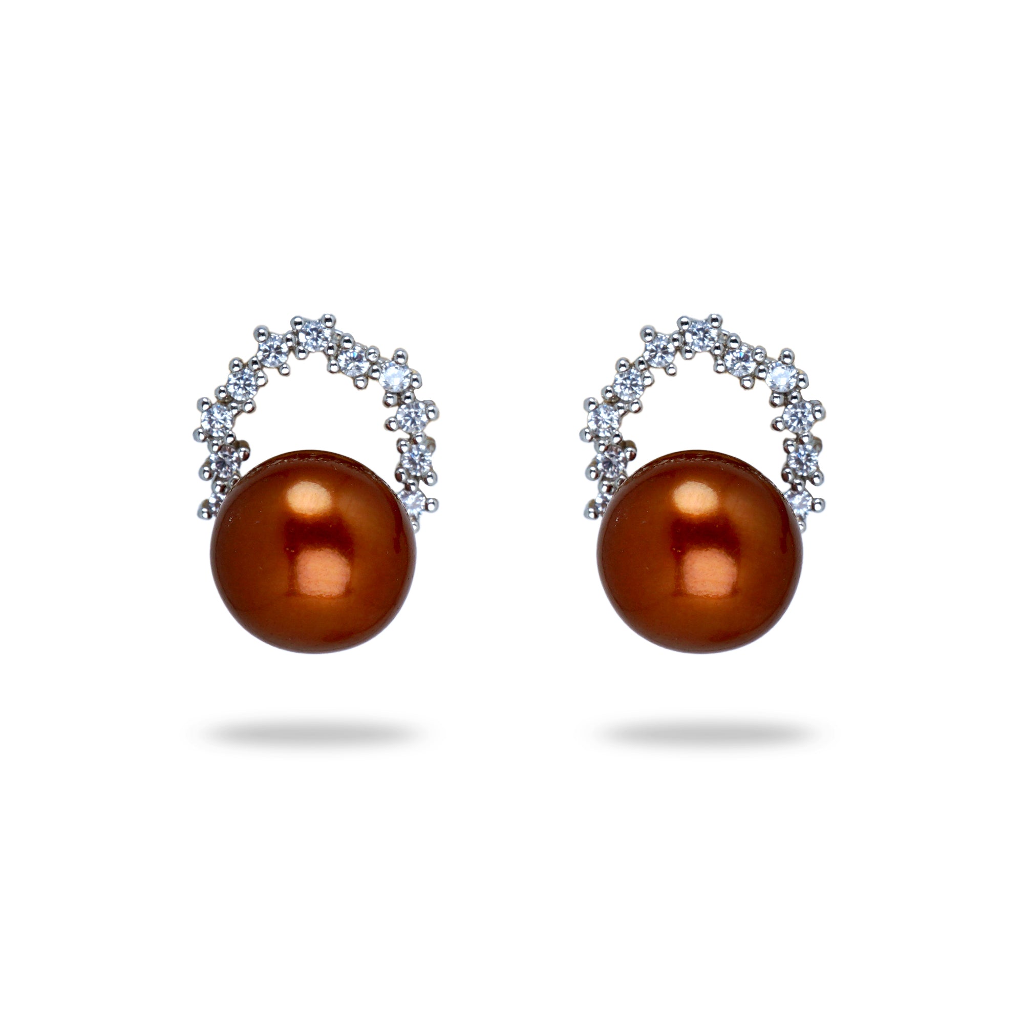 Autumn Halo Pearl Studs