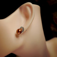 Autumn Halo Pearl Studs