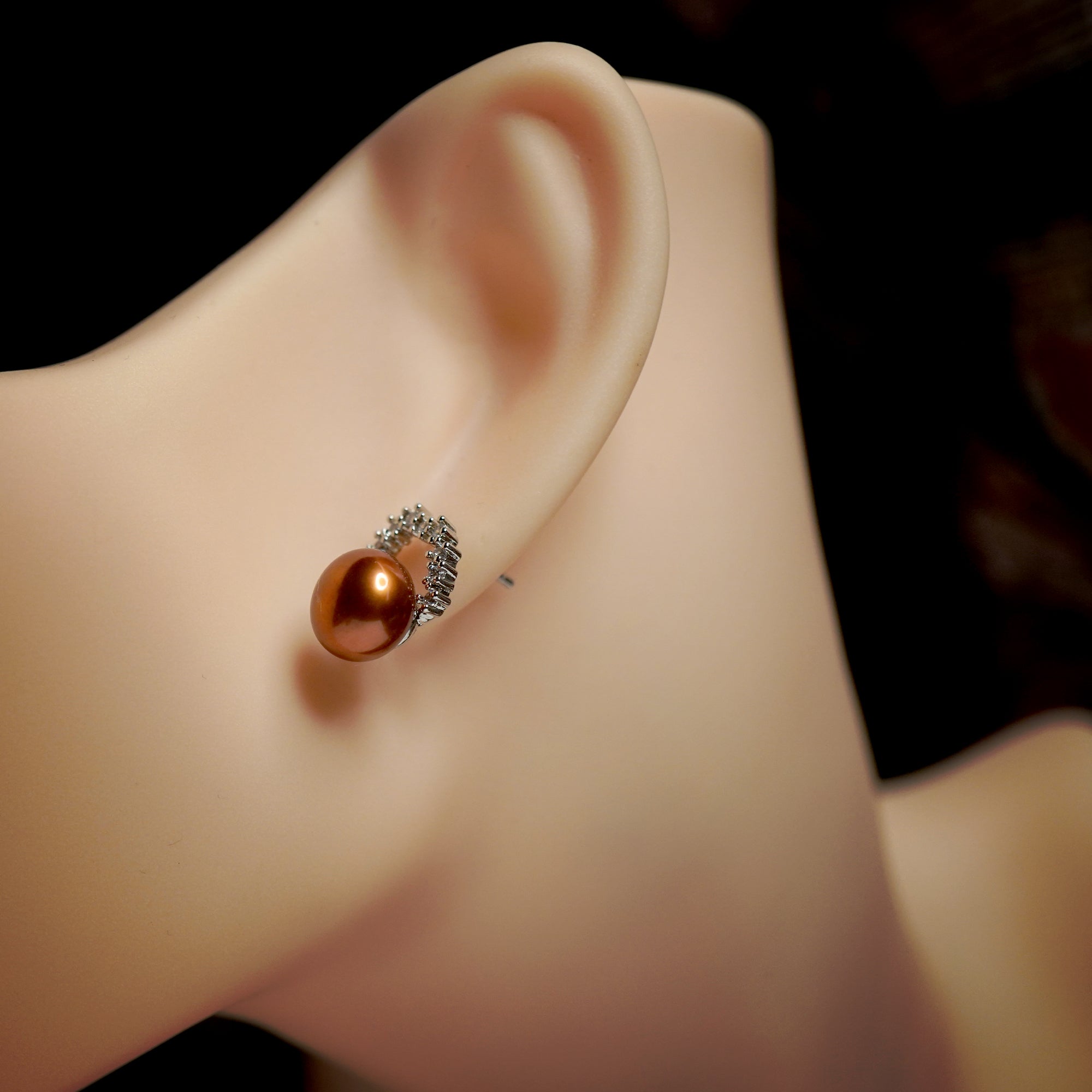Autumn Halo Pearl Studs