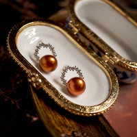 Autumn Halo Pearl Studs