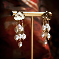 Pearl Blossom Rain Drop Earrings