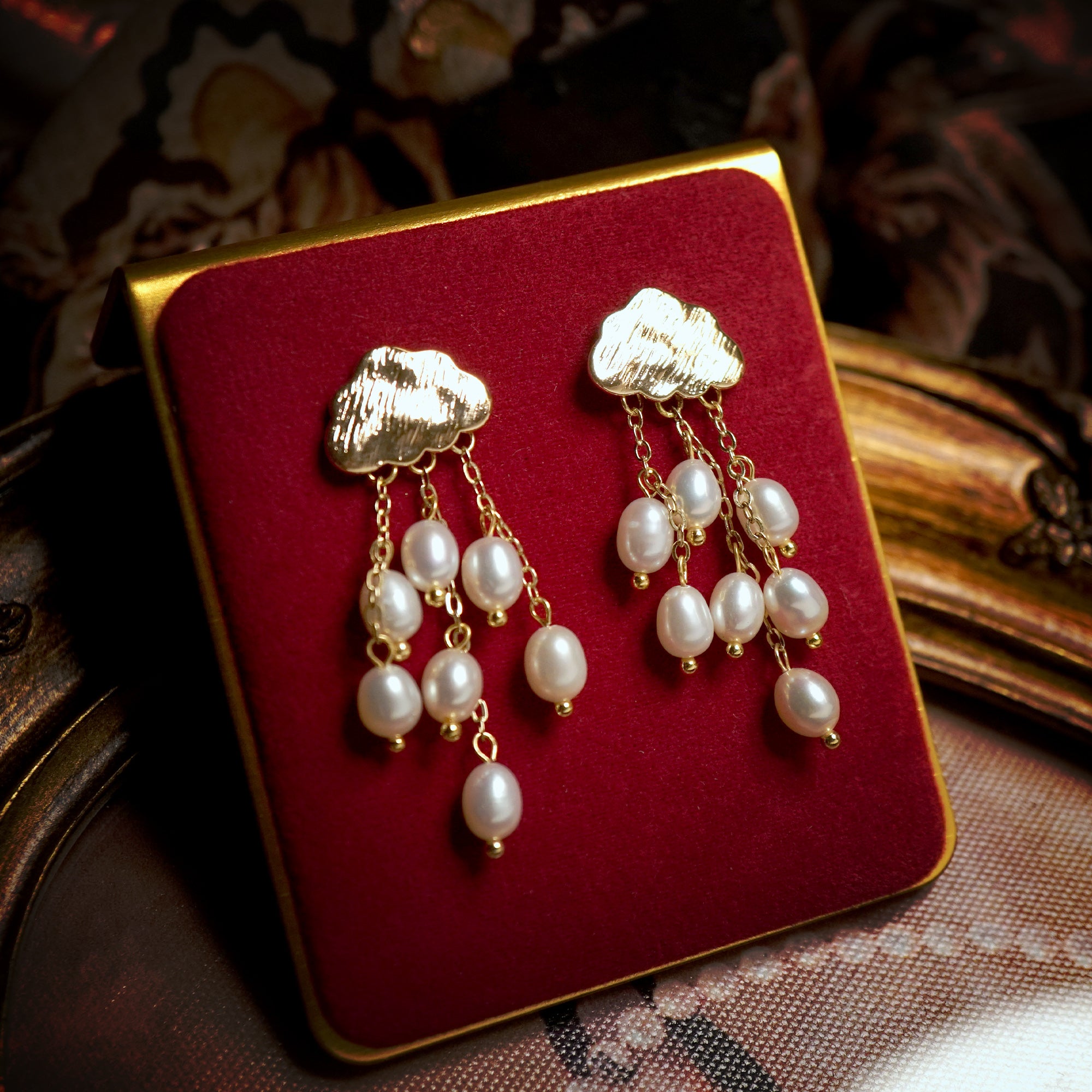 Pearl Blossom Rain Drop Earrings