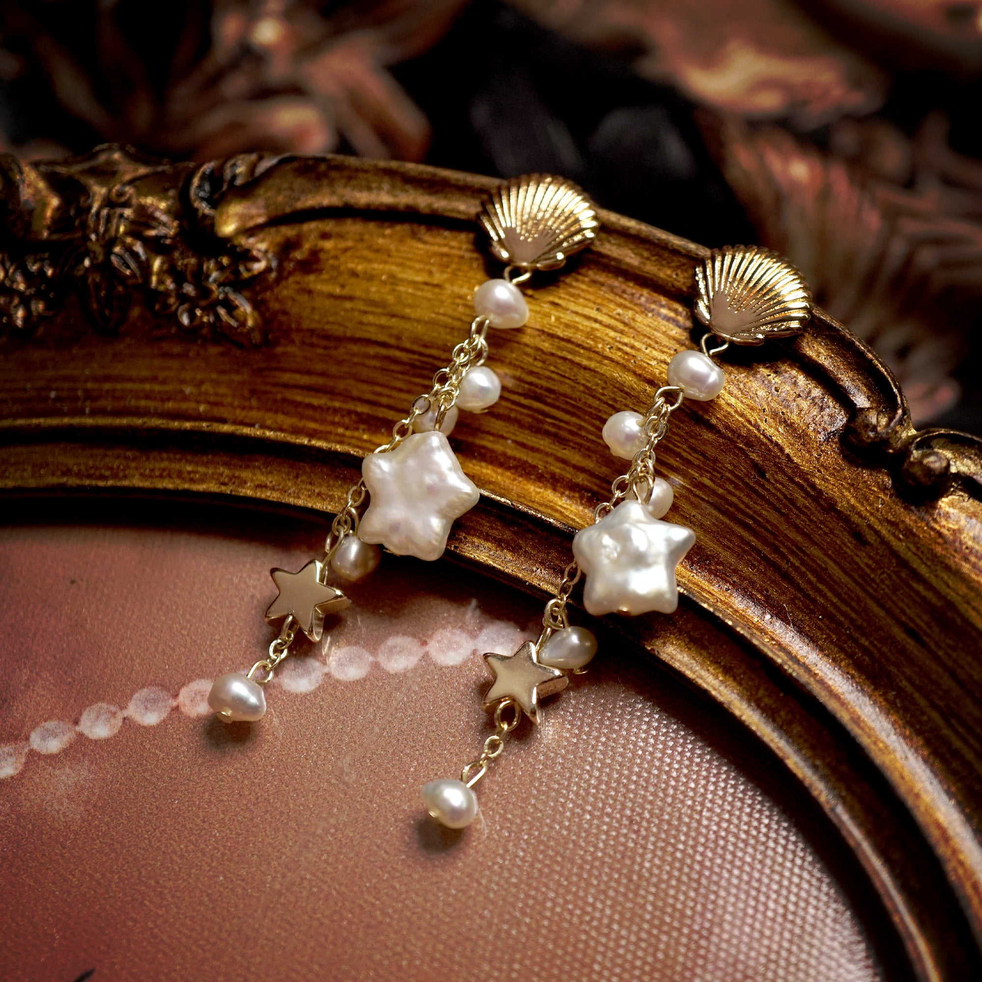 Moonbeam Star Drop Earrings