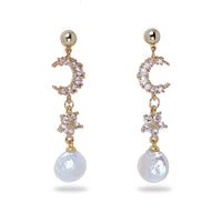 Crescent Kiss Drop Earrings