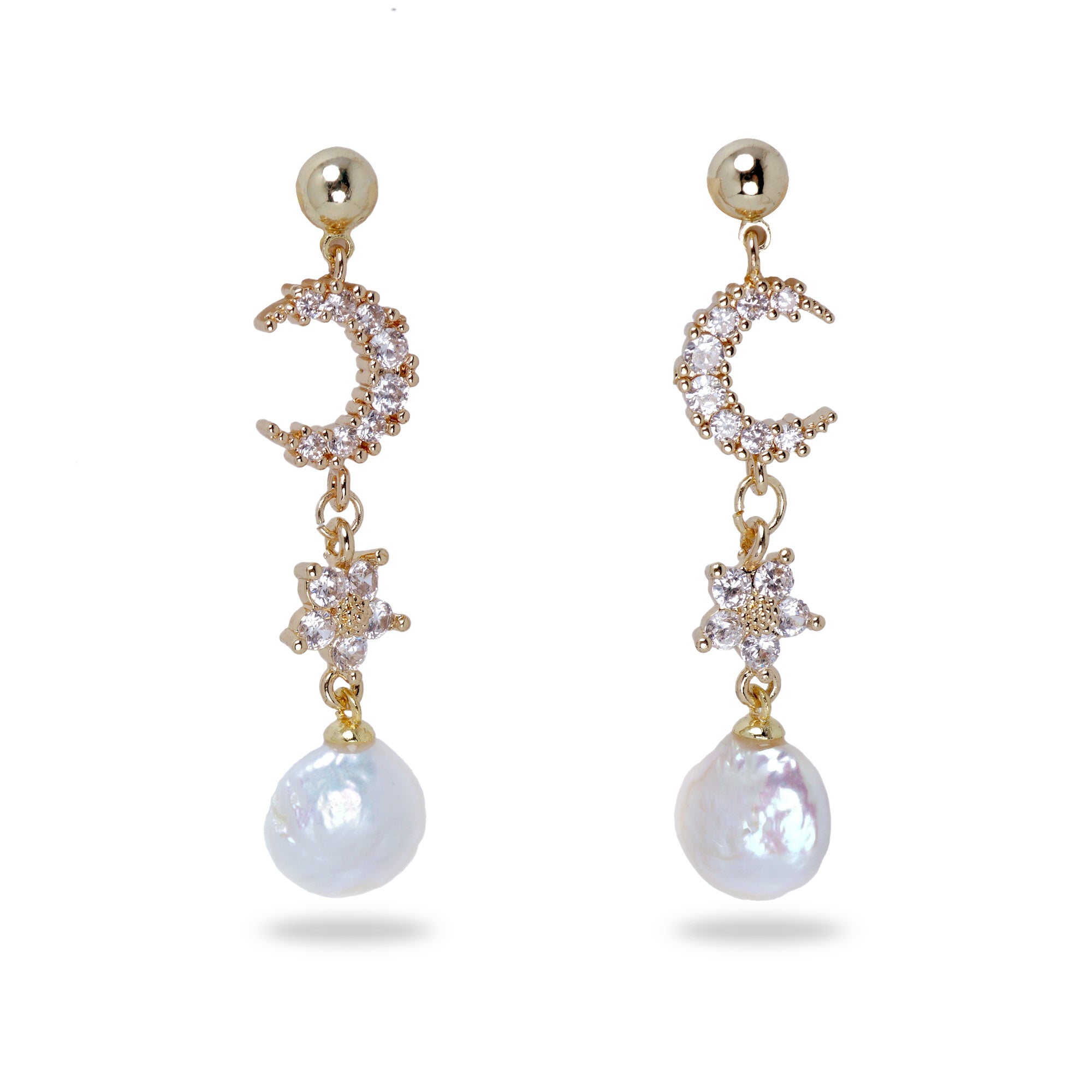Crescent Kiss Drop Earrings