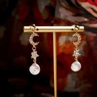 Crescent Kiss Drop Earrings