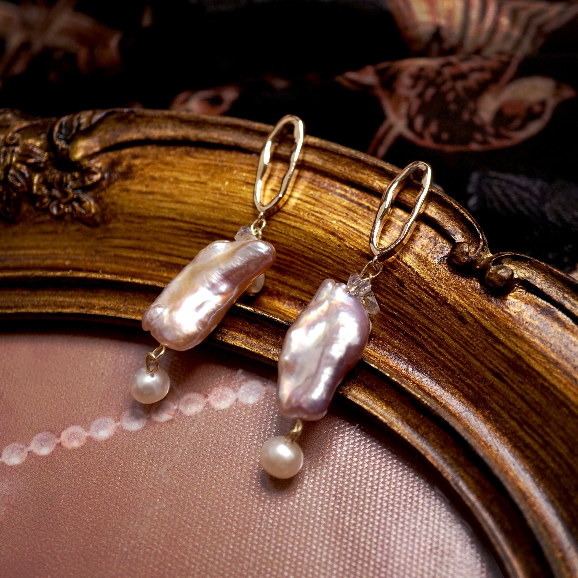 Purple Baroque Drift Drop Earrings
