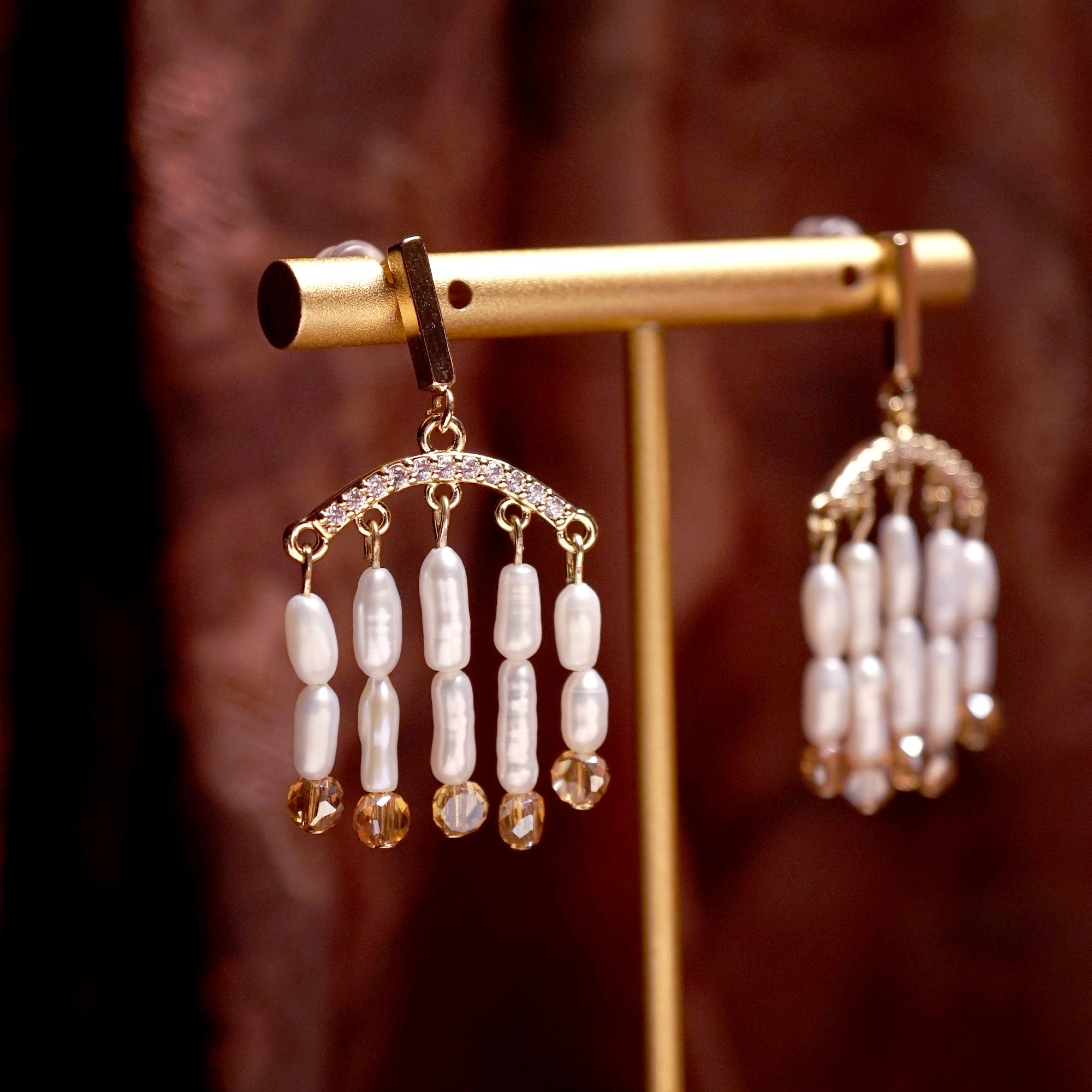 Pearl Fringe Drop Earrings