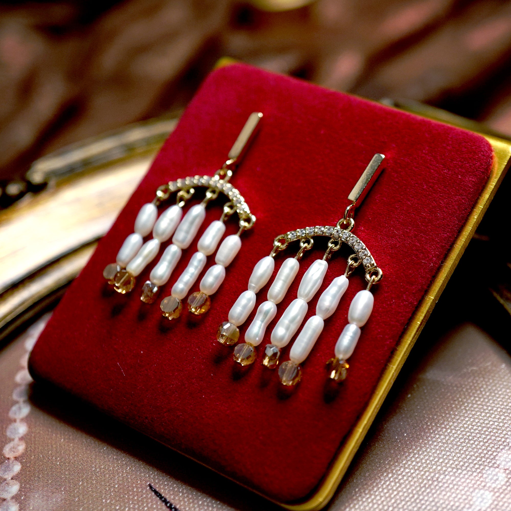 Pearl Fringe Drop Earrings