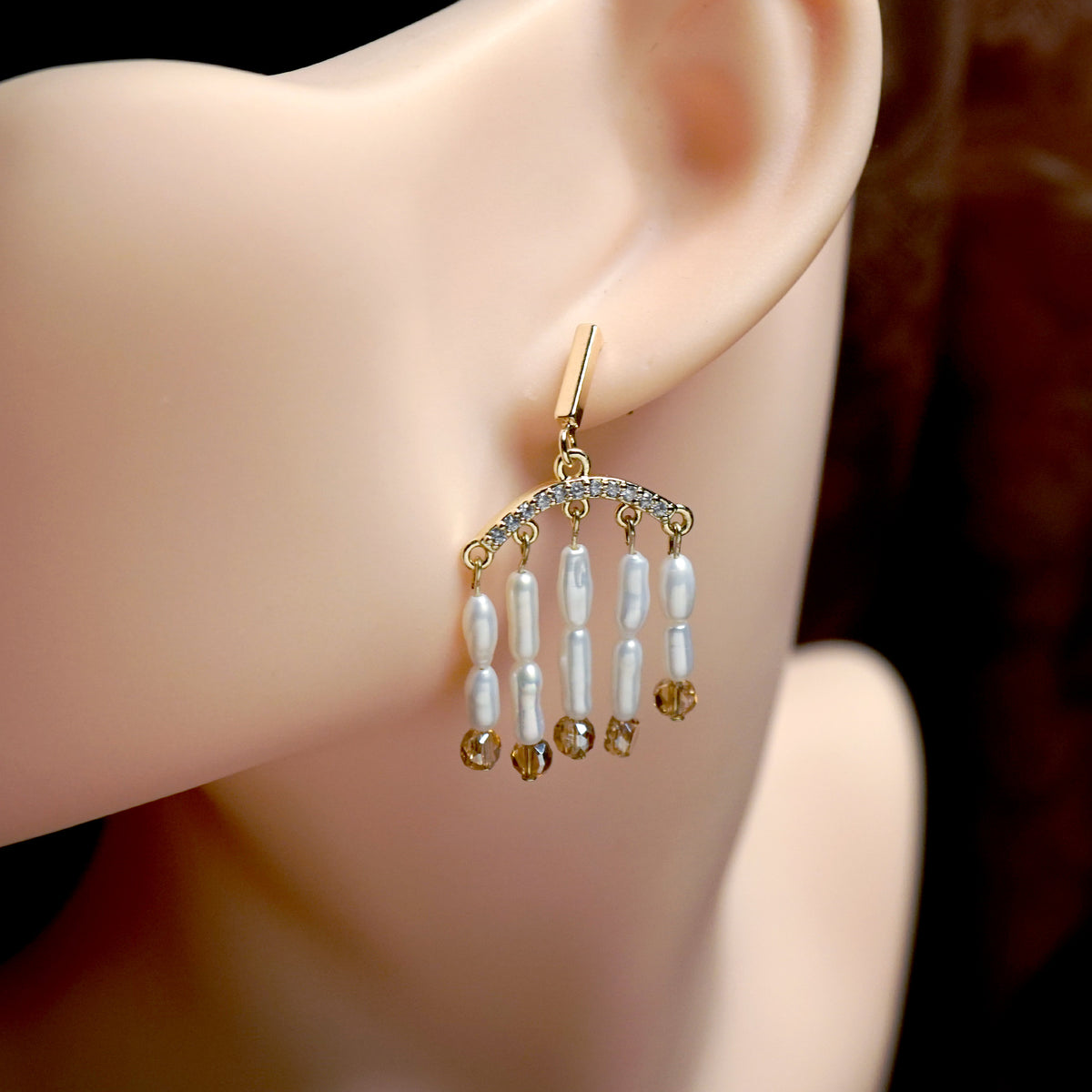 Pearl Fringe Drop Earrings