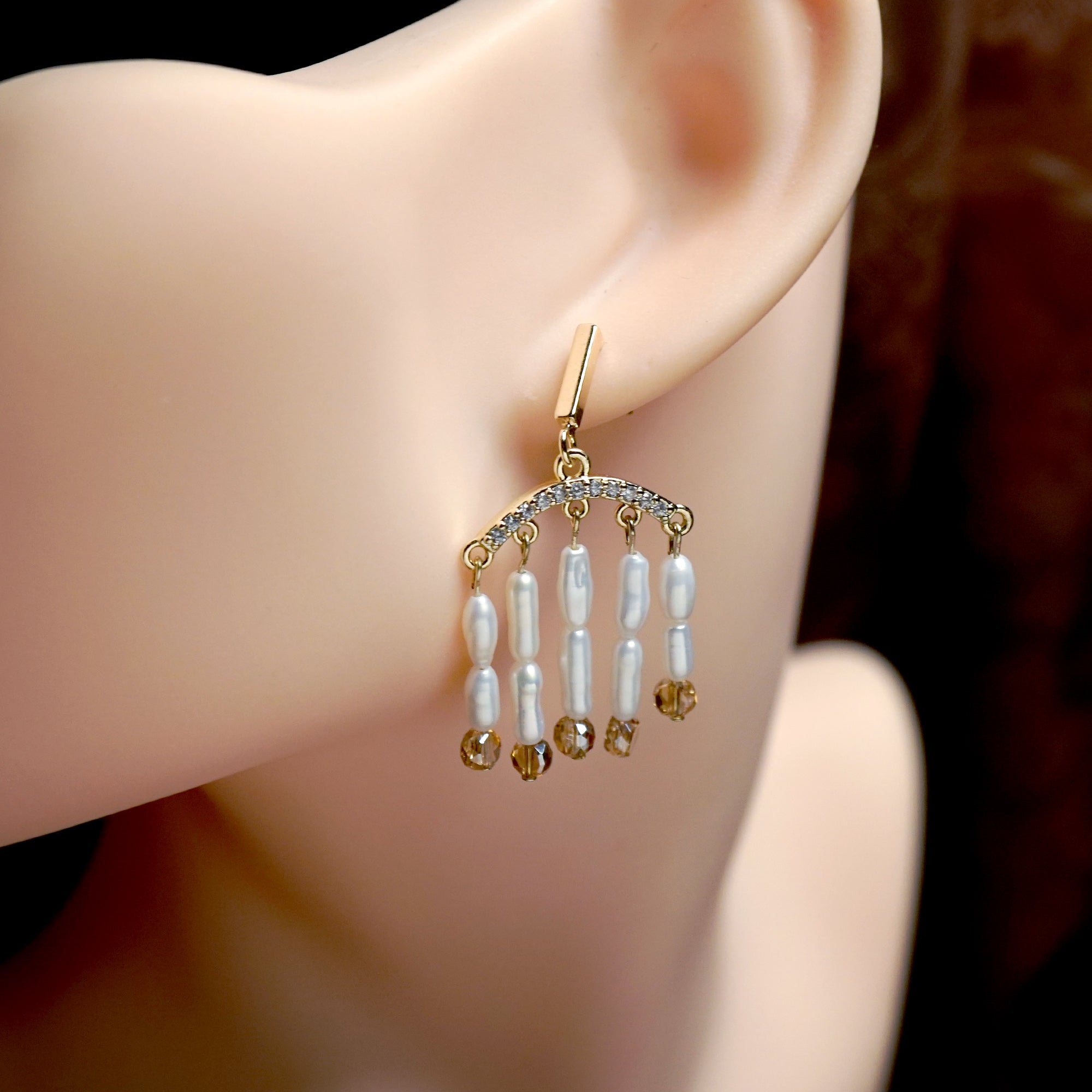 Pearl Fringe Drop Earrings