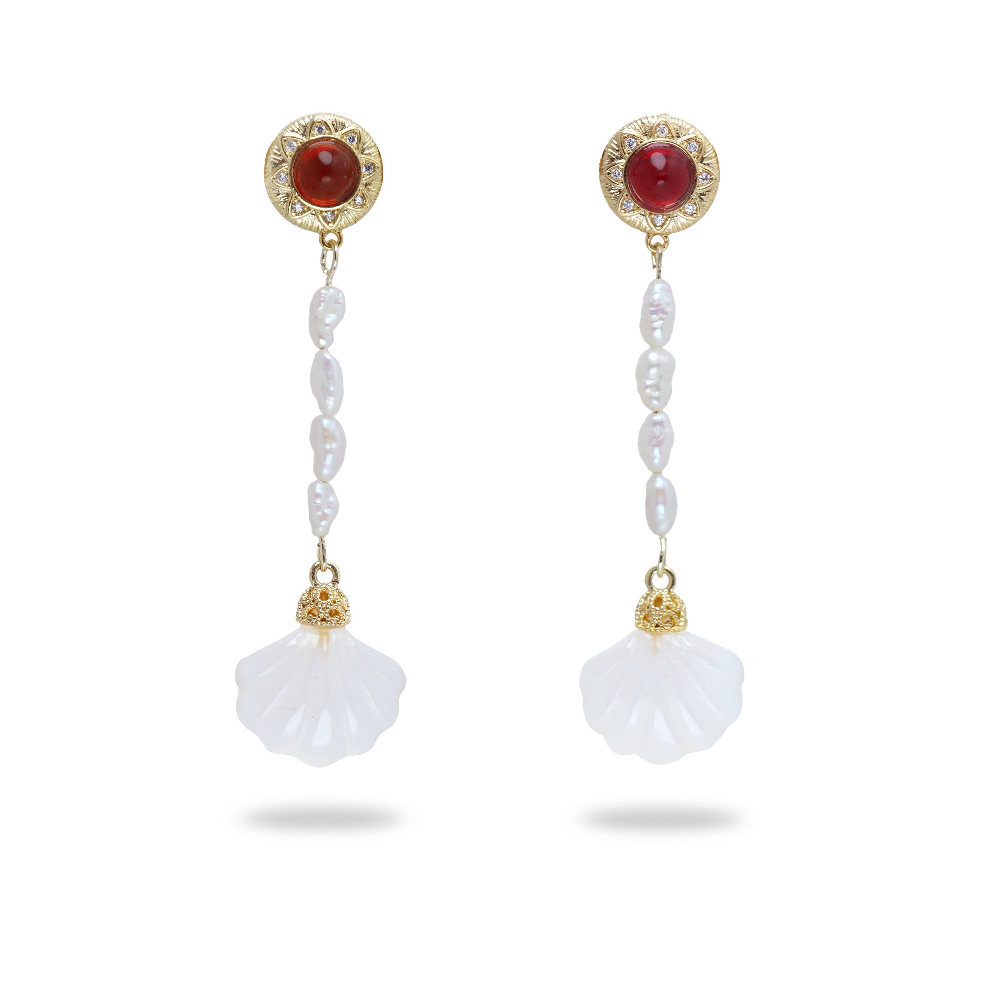 Shell Moon Dangle Earring