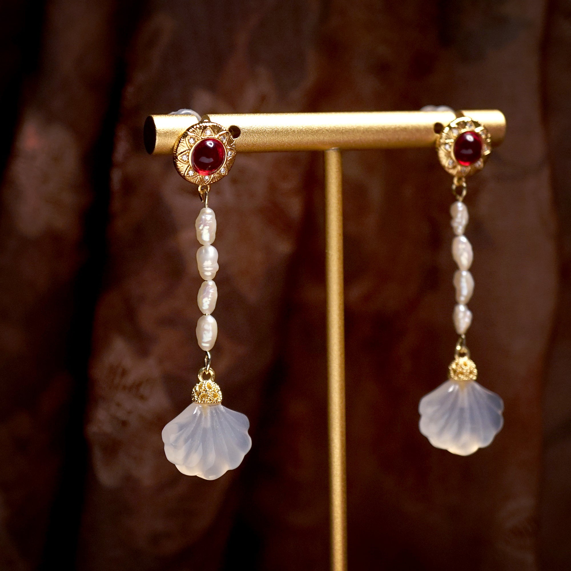 Shell Moon Dangle Earring