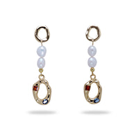 Golden Halo Pearl Earrings