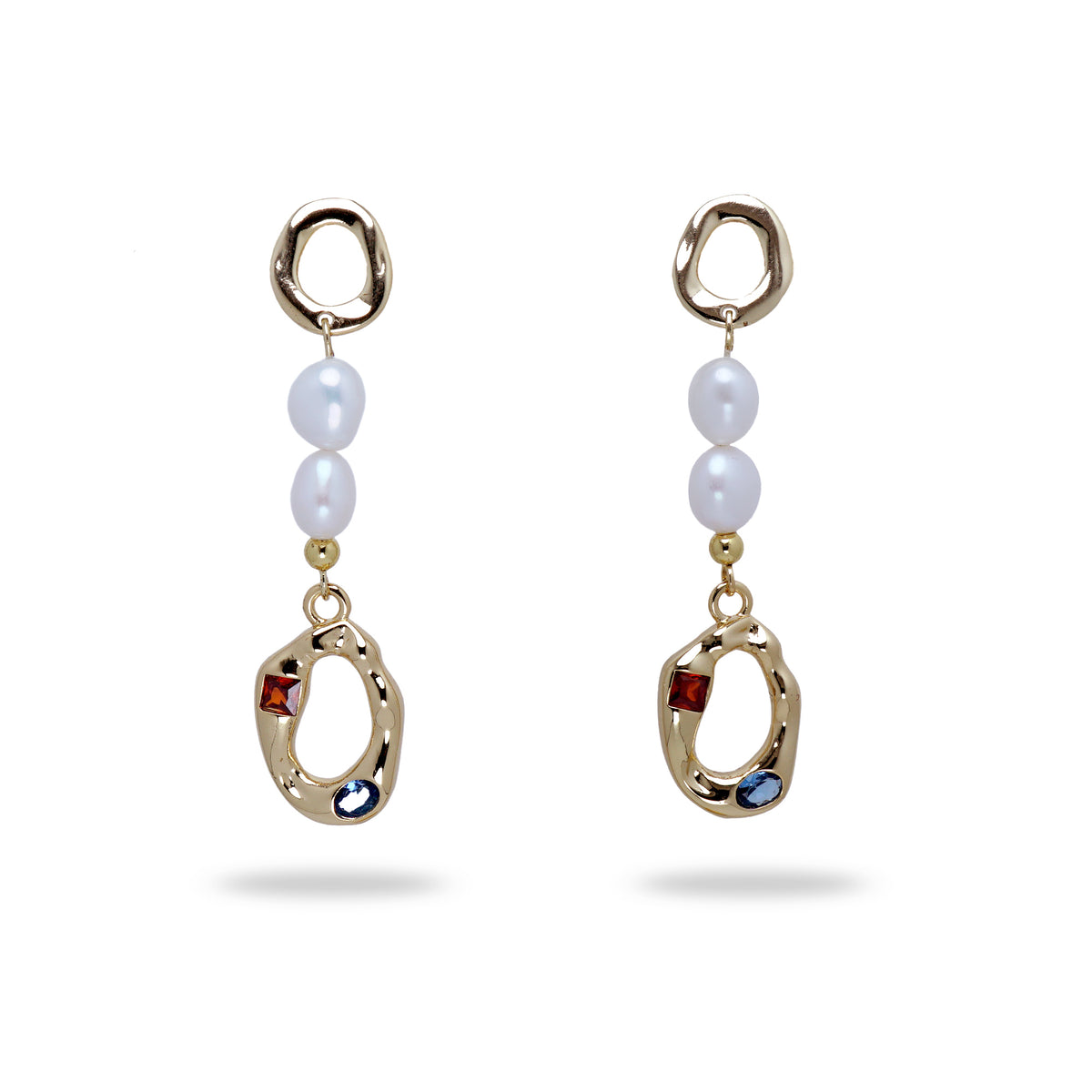 Golden Halo Pearl Earrings