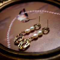 Golden Halo Pearl Earrings