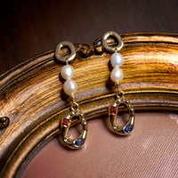 Golden Halo Pearl Earrings