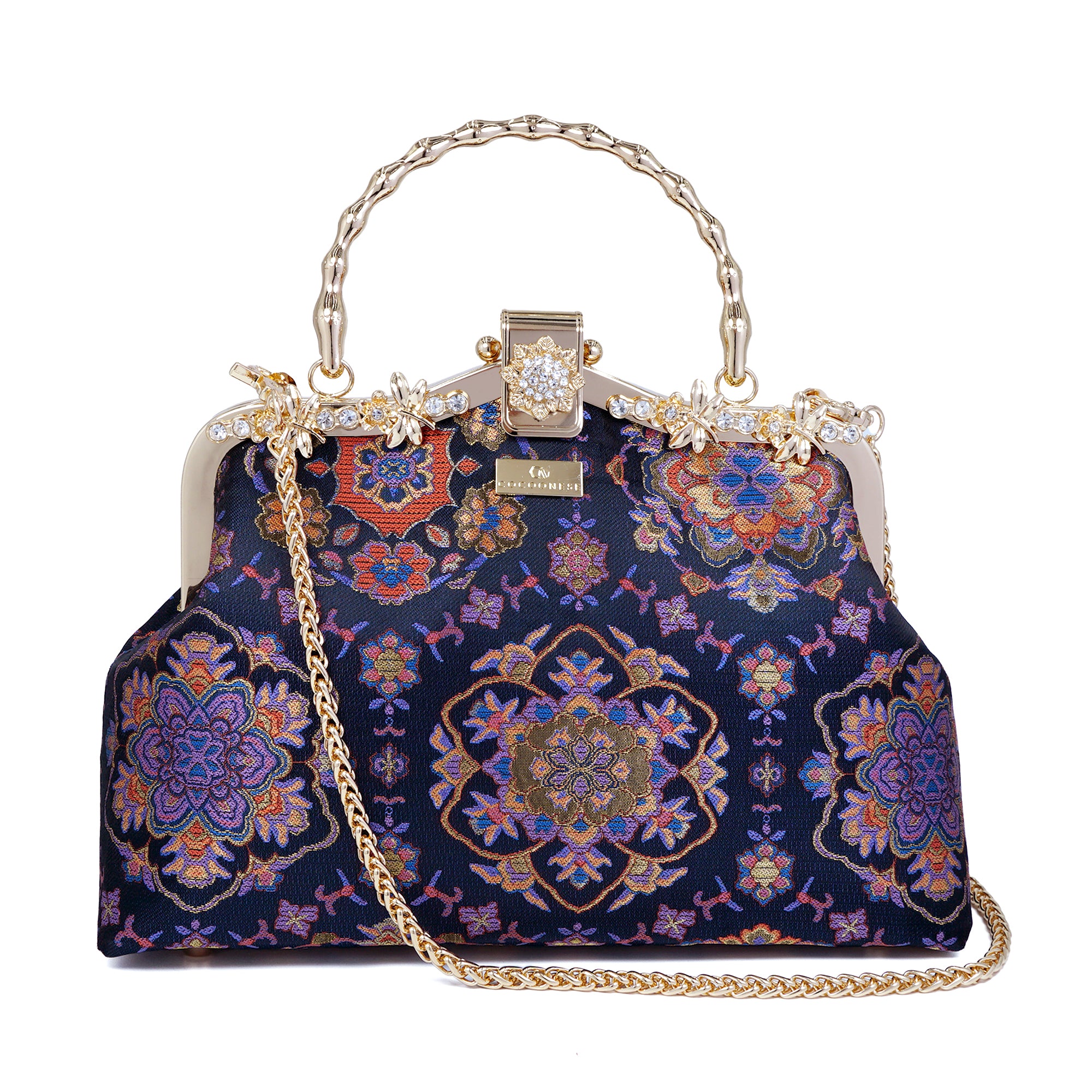 Rhinestone Frame Handbag - Stained Glass