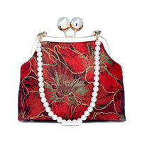 Floral Pearl Clasp Bag - Gold Lily (RD)