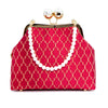 Floral Pearl Clasp Bag - Royal Crest