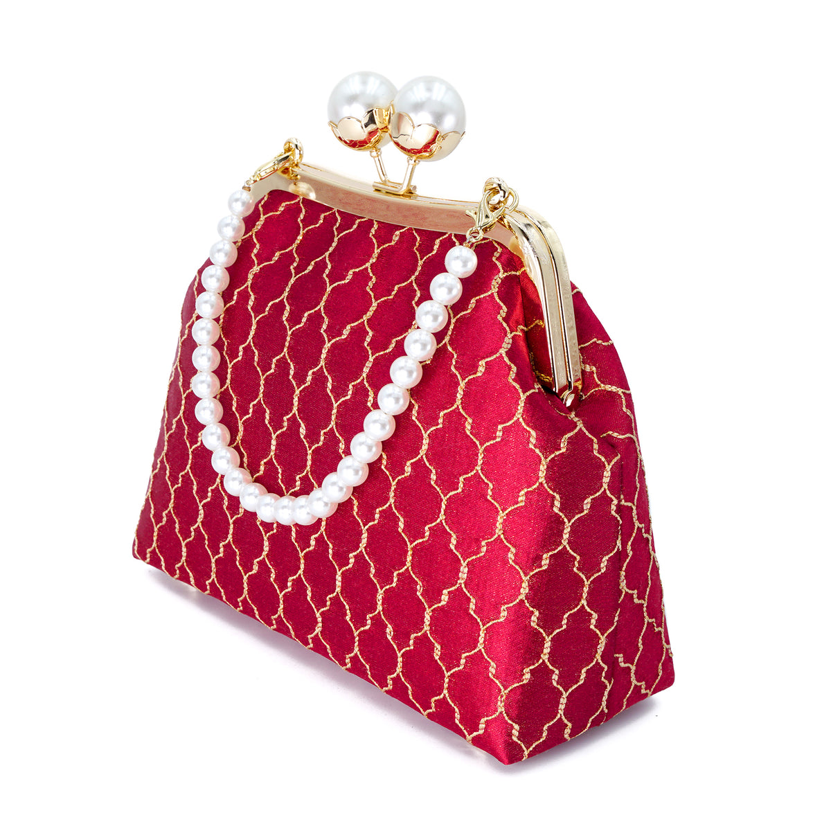 Floral Pearl Clasp Bag - Royal Crest