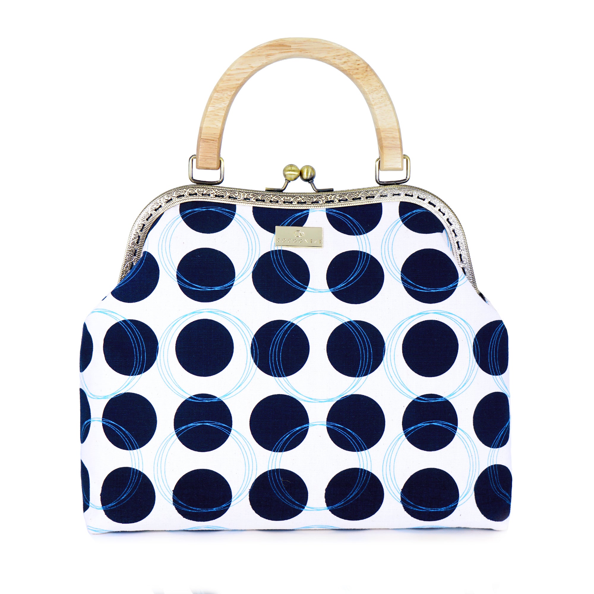 Clasp Handbag - Dotted B&W