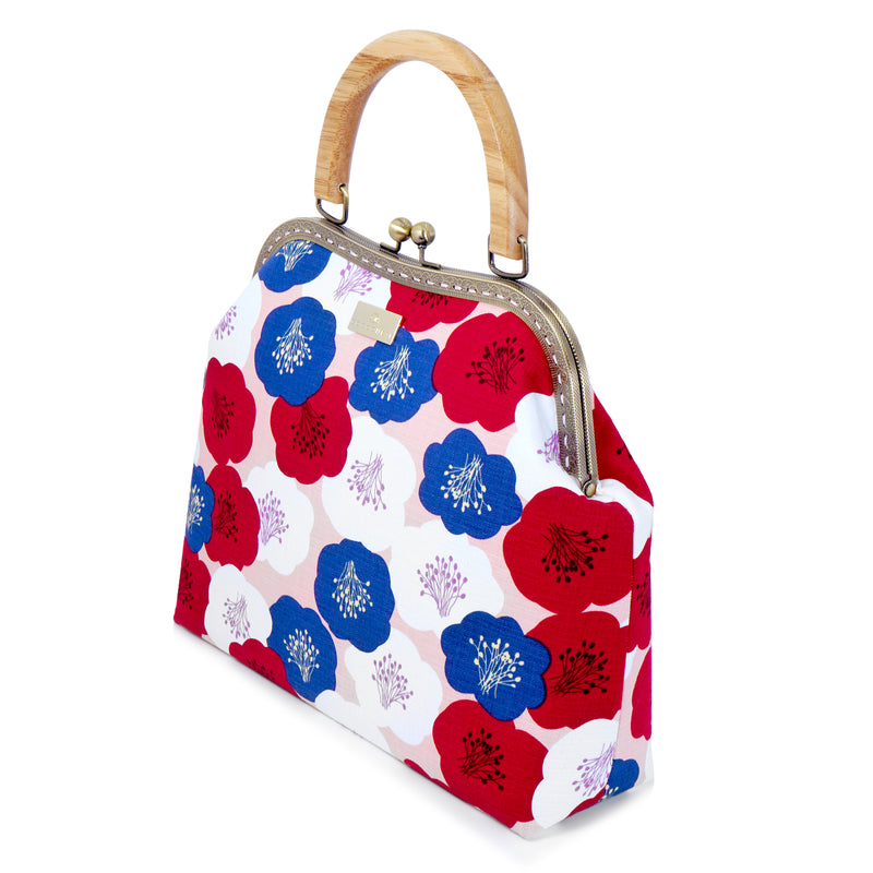 Clasp Handbag - Plum Flower