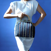 Clasp Handbag - Abstract lines