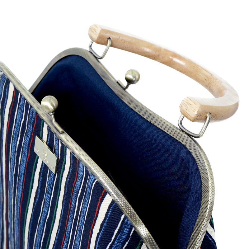 Clasp Handbag - Abstract lines