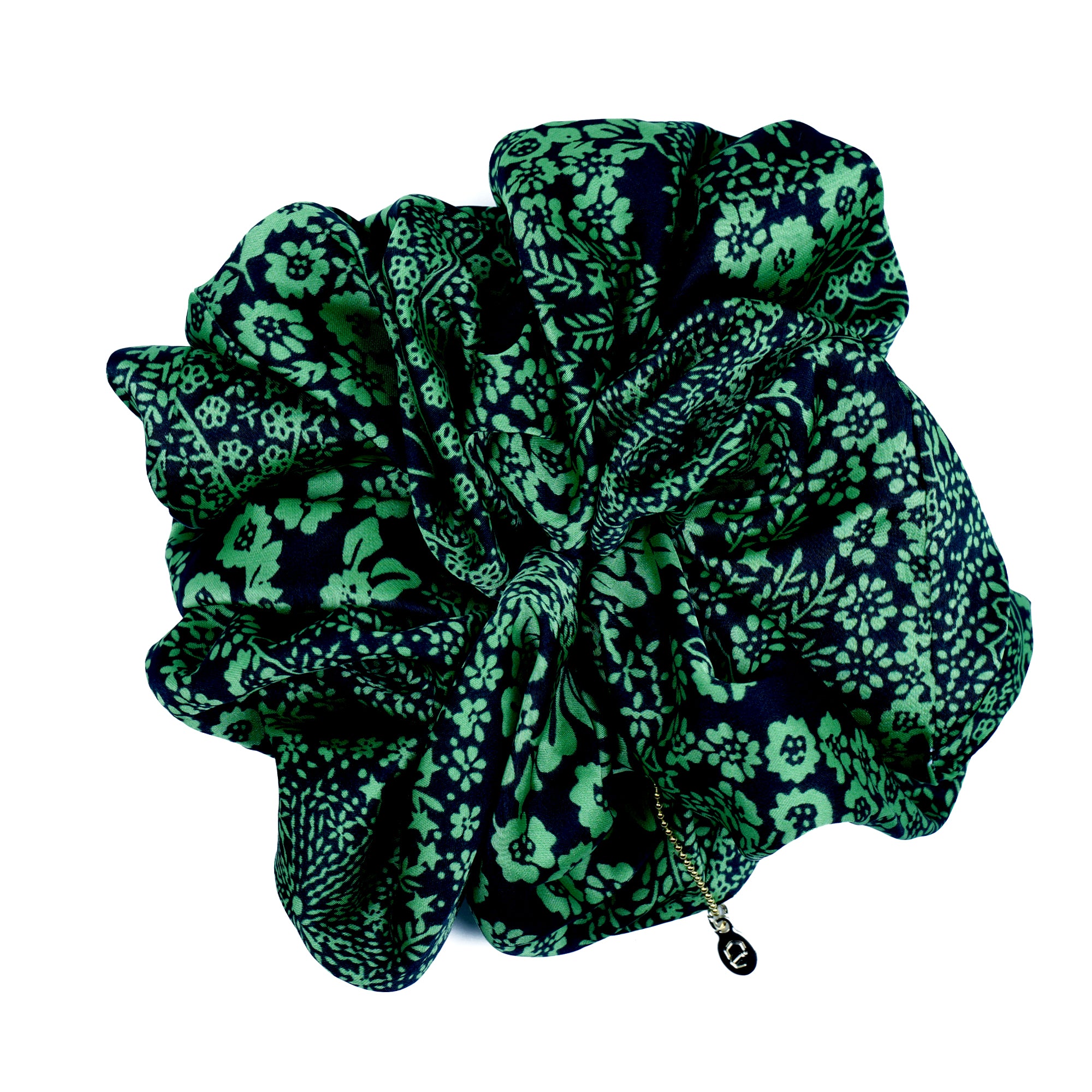 Oversized Hair Scrunchie- Verdant Mosaic