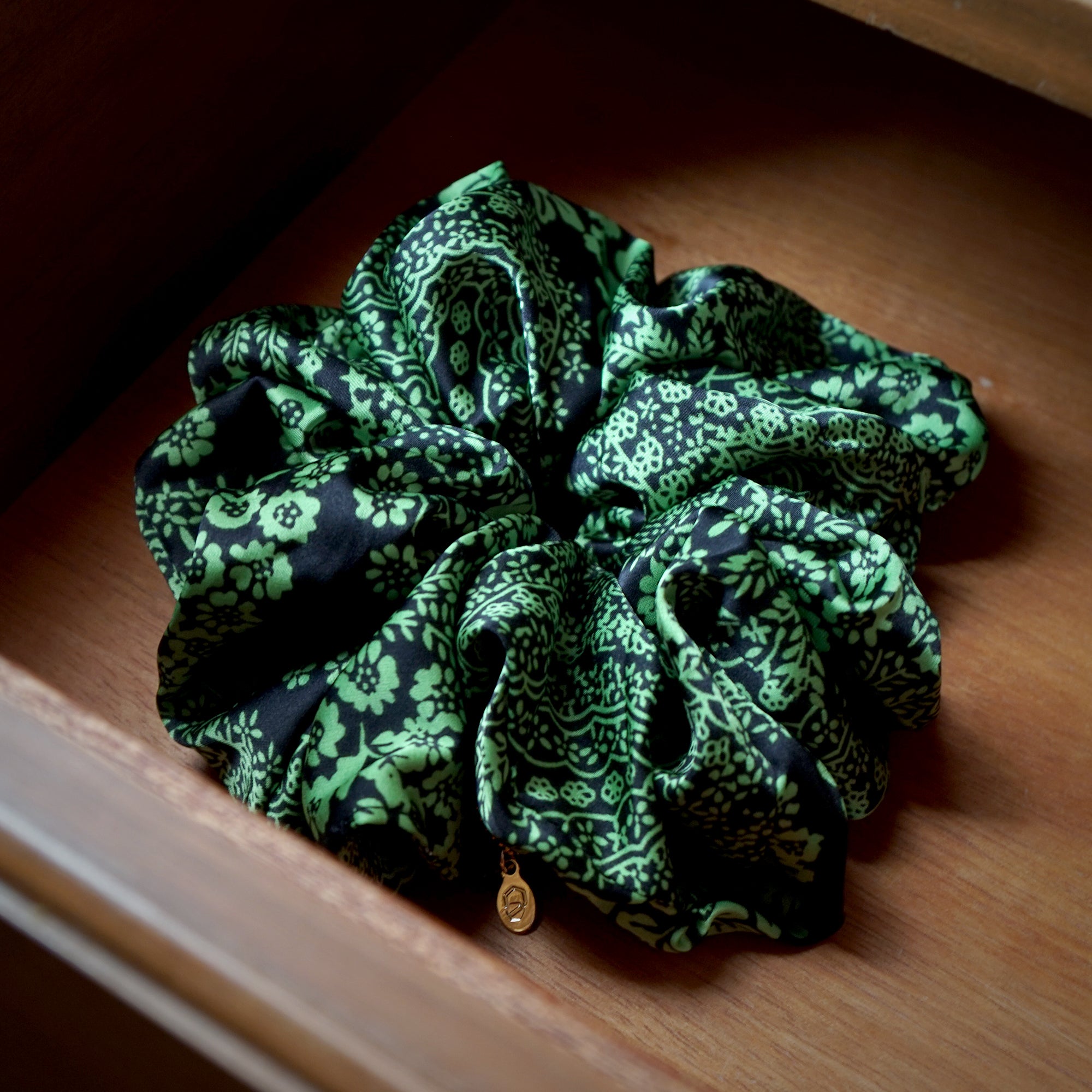 Oversized Hair Scrunchie- Verdant Mosaic