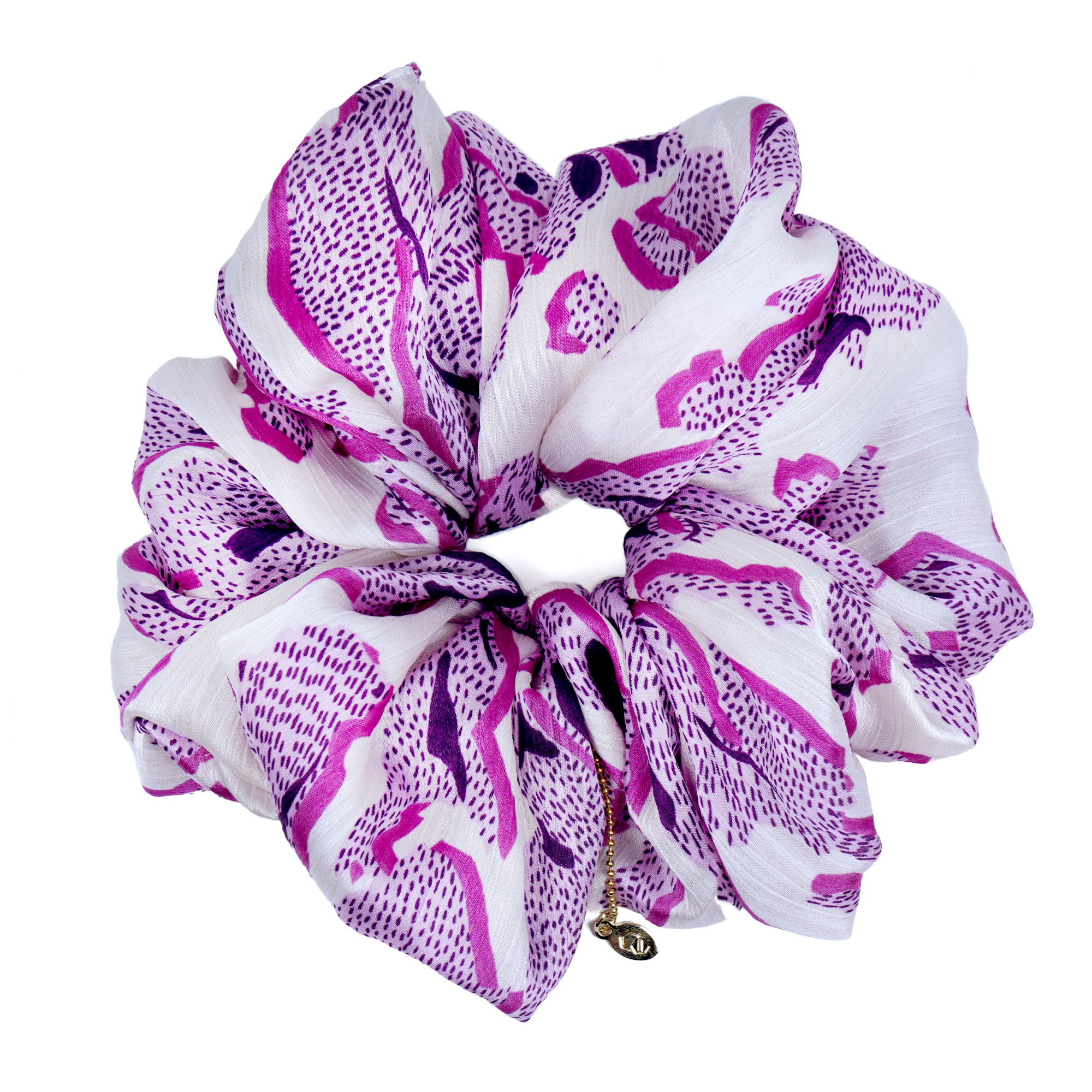 Oversized Hair Scrunchie - Lilac Ink Print