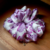 Oversized Hair Scrunchie - Lilac Ink Print