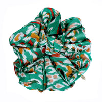 Oversized Hair Scrunchie - Emerald Safari