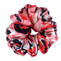 Oversized Hair Scrunchie - Coral Expressionist