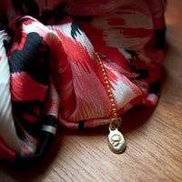 Oversized Hair Scrunchie - Coral Expressionist