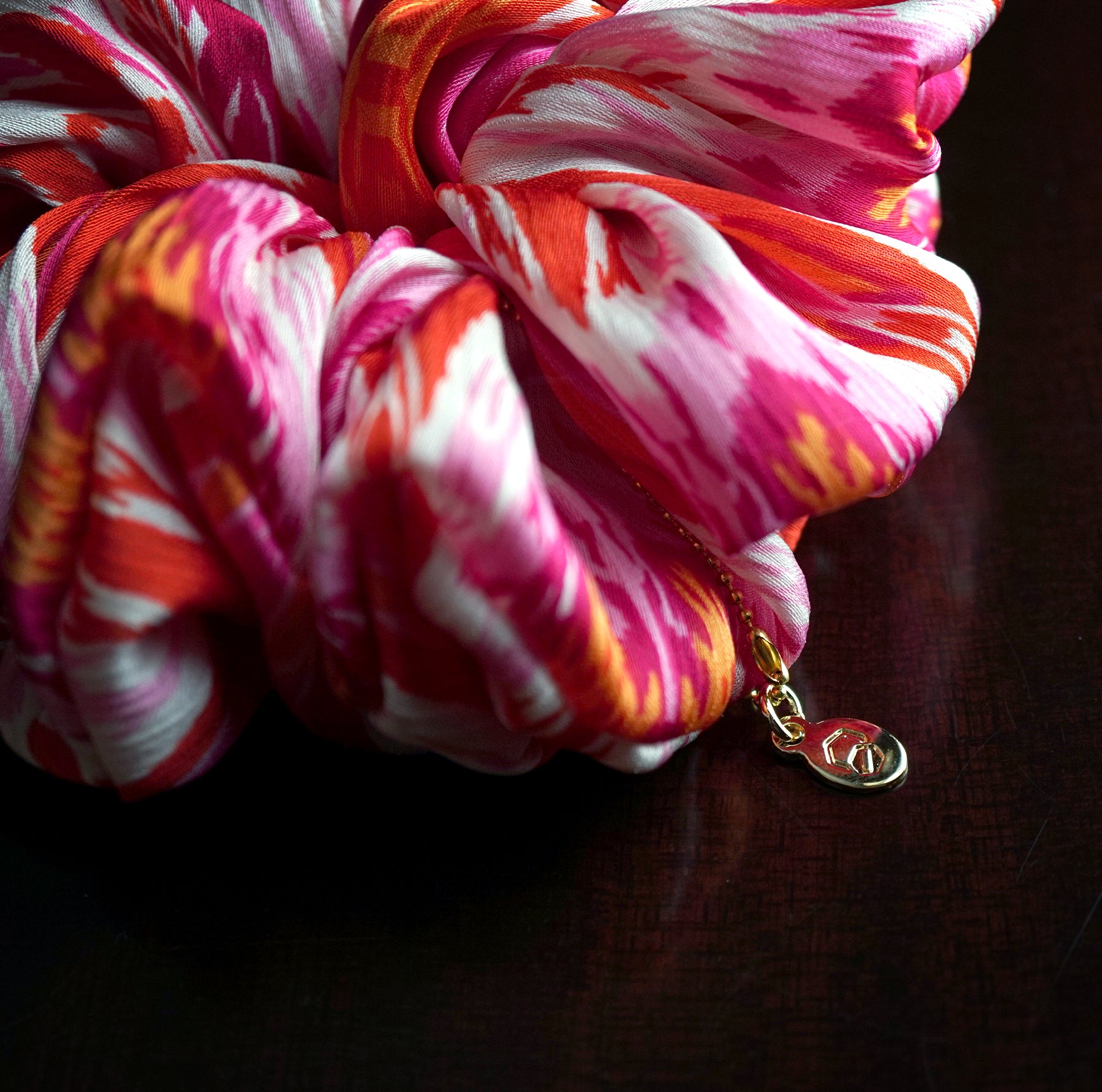 Oversized Hair Scrunchie - Flamingo Bloom
