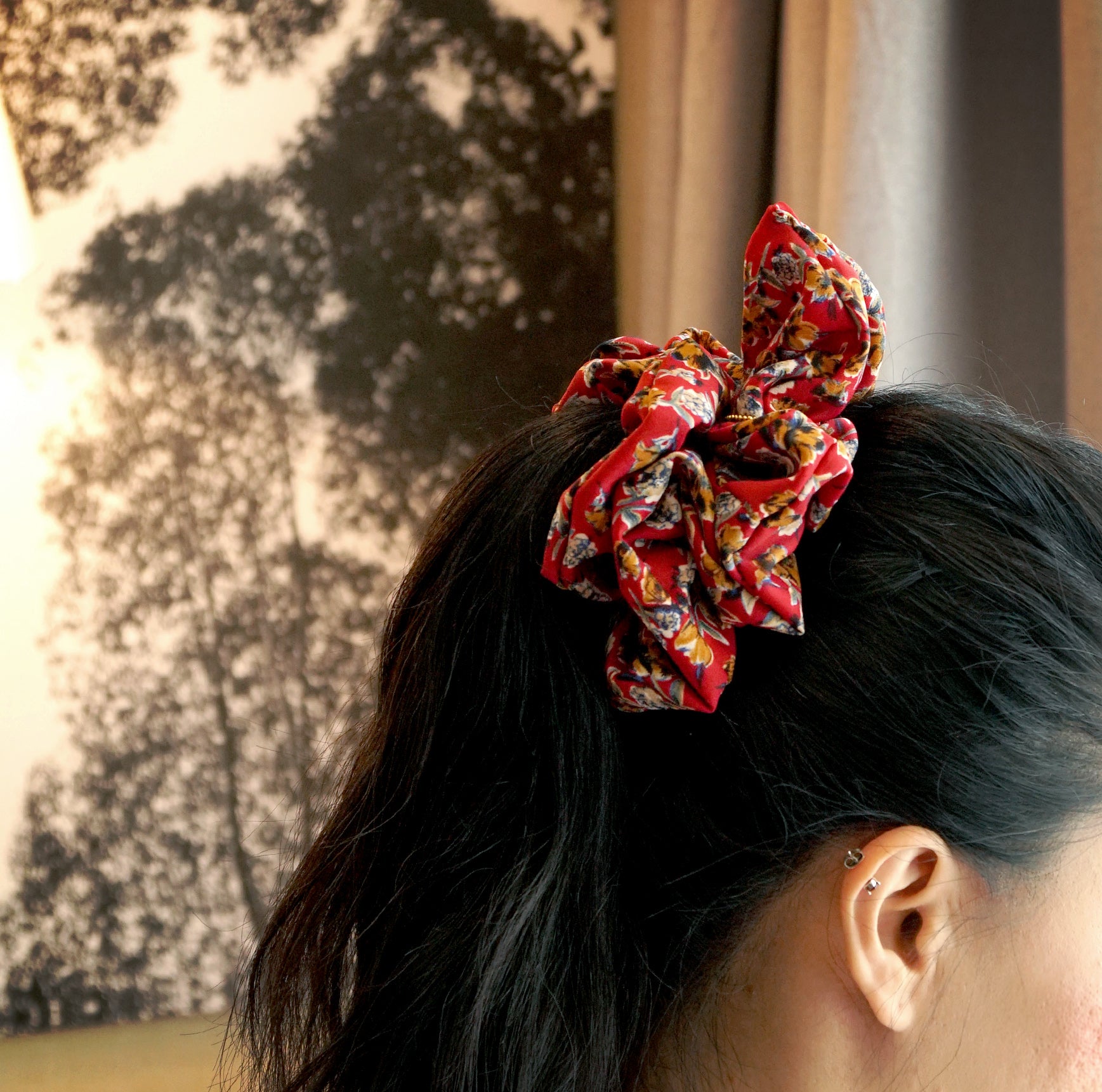 Oversized Hair Scrunchies - Scarlet Romance