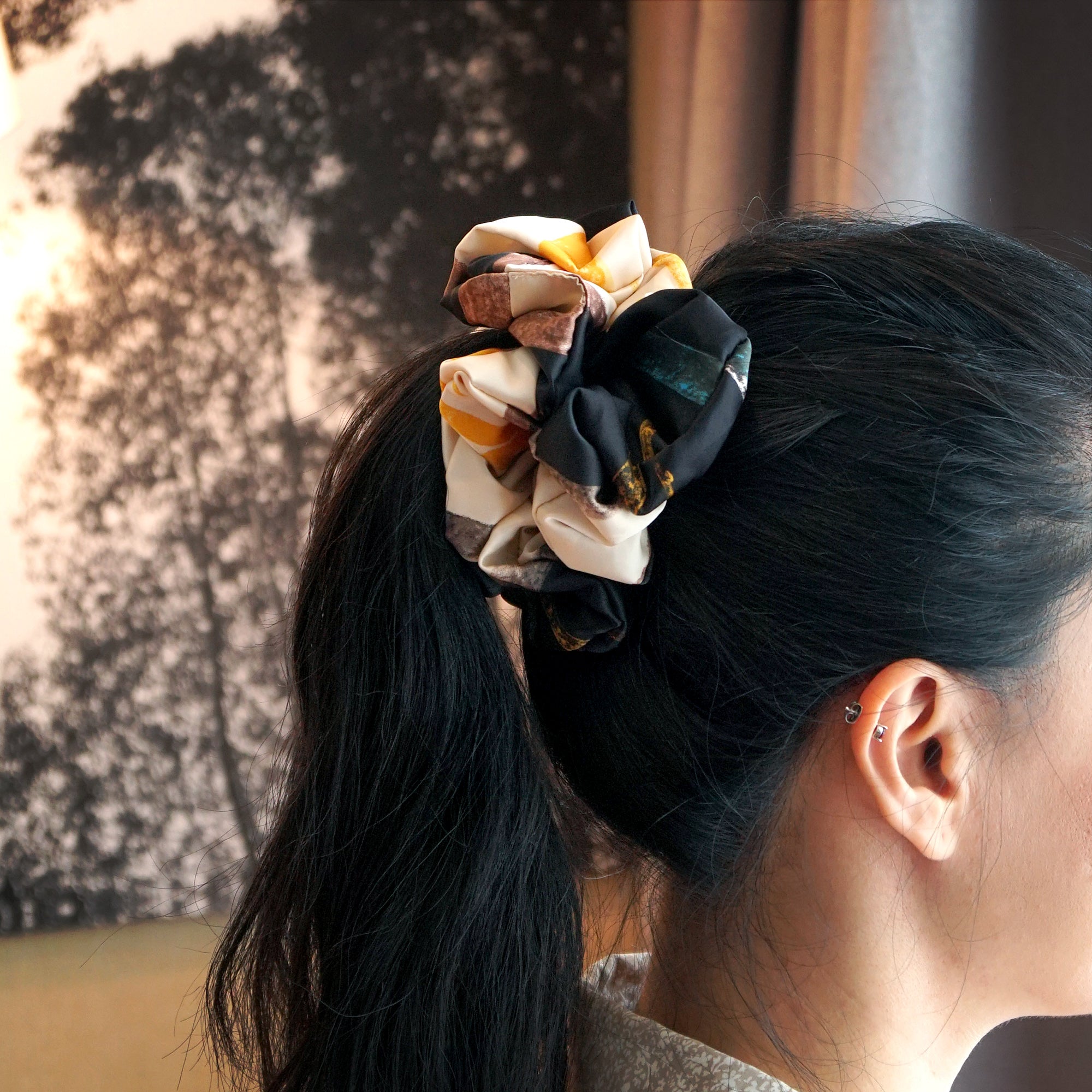 Oversized Hair Scrunchies - Maritime Symphony