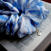Oversized Hair Scrunchies - Azure Petals