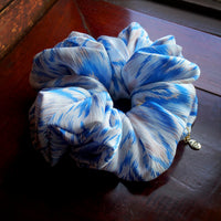 Oversized Hair Scrunchies - Azure Petals