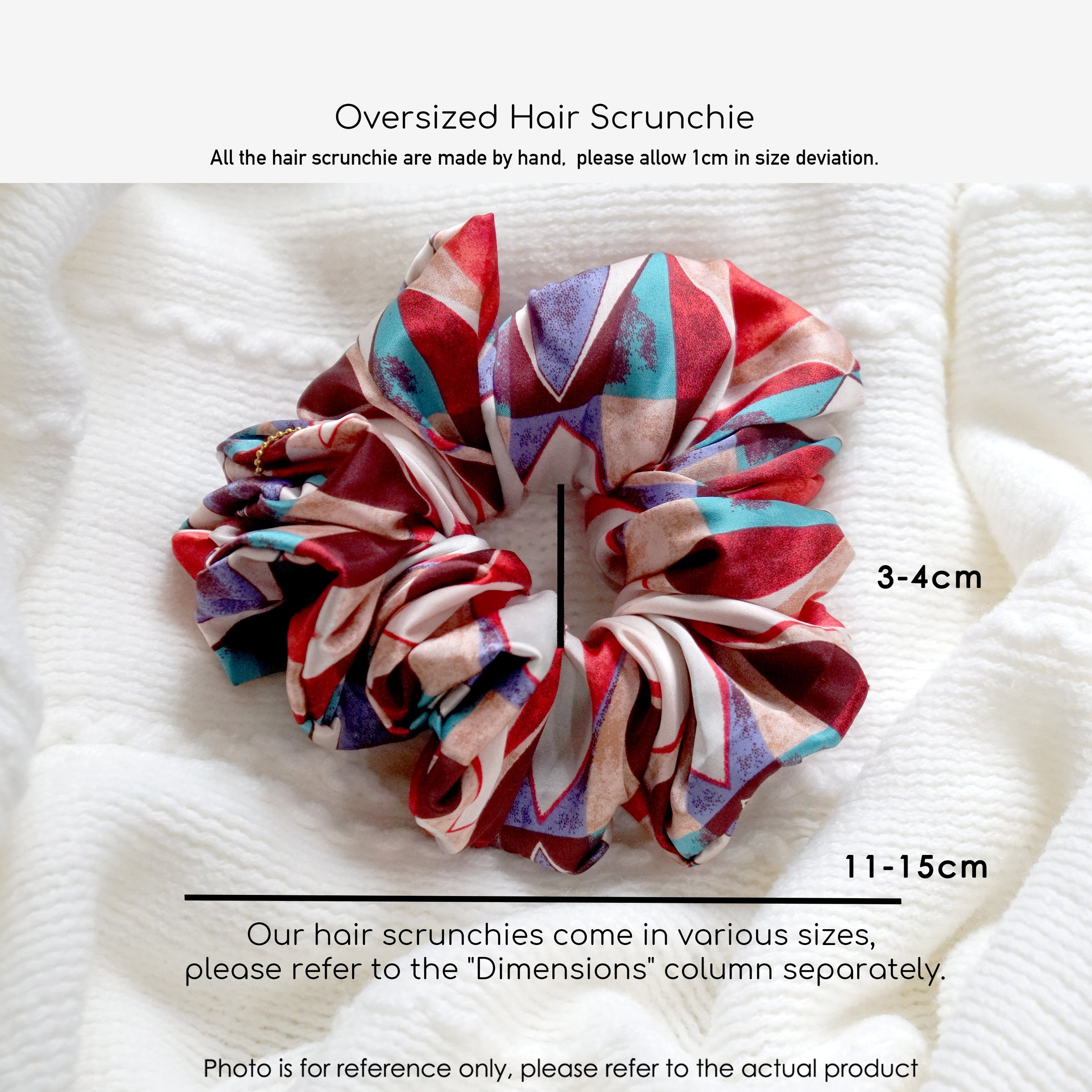 Oversized Hair Scrunchie - Lilac Ink Print