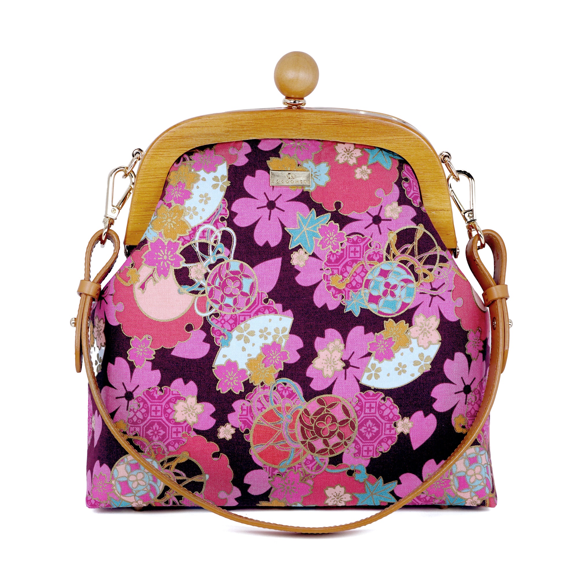 Jupiter Clasp Shoulder Bag - Sakura Clouds