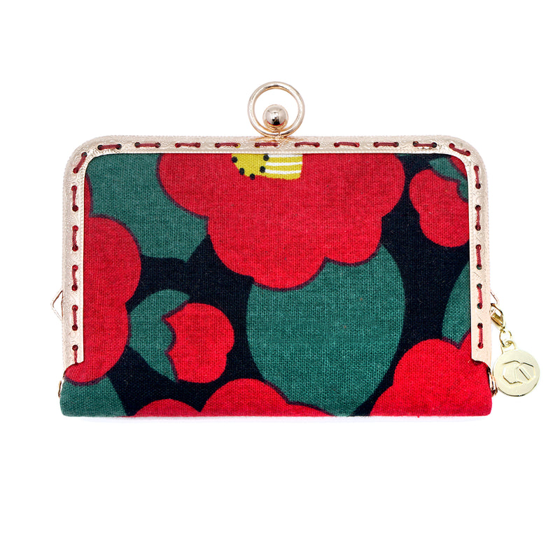 Kiss Clasp Card Holder - Camellia Japonica