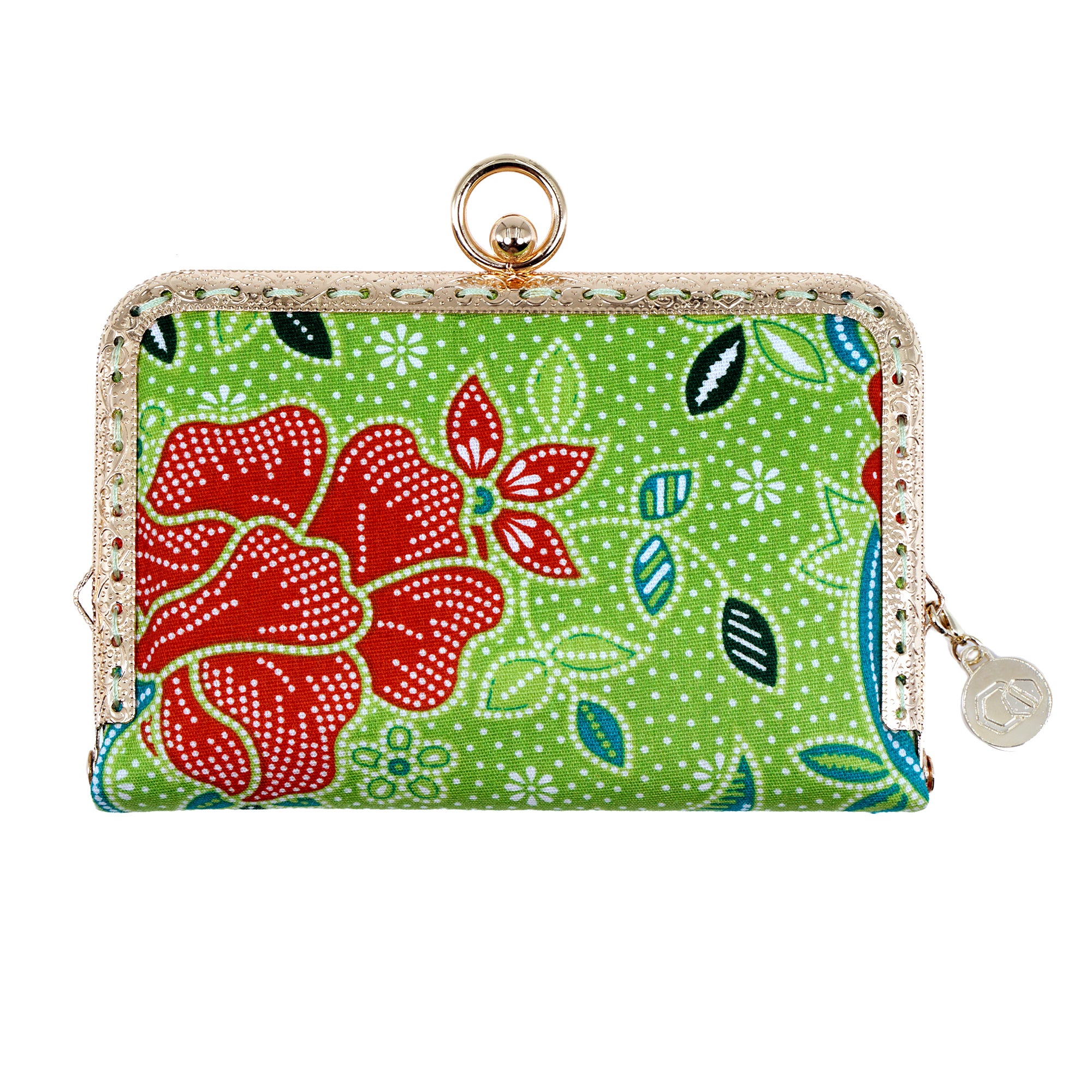 Kiss Clasp Card Holder - Kawung