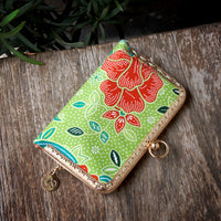 Kiss Clasp Card Holder - Kawung