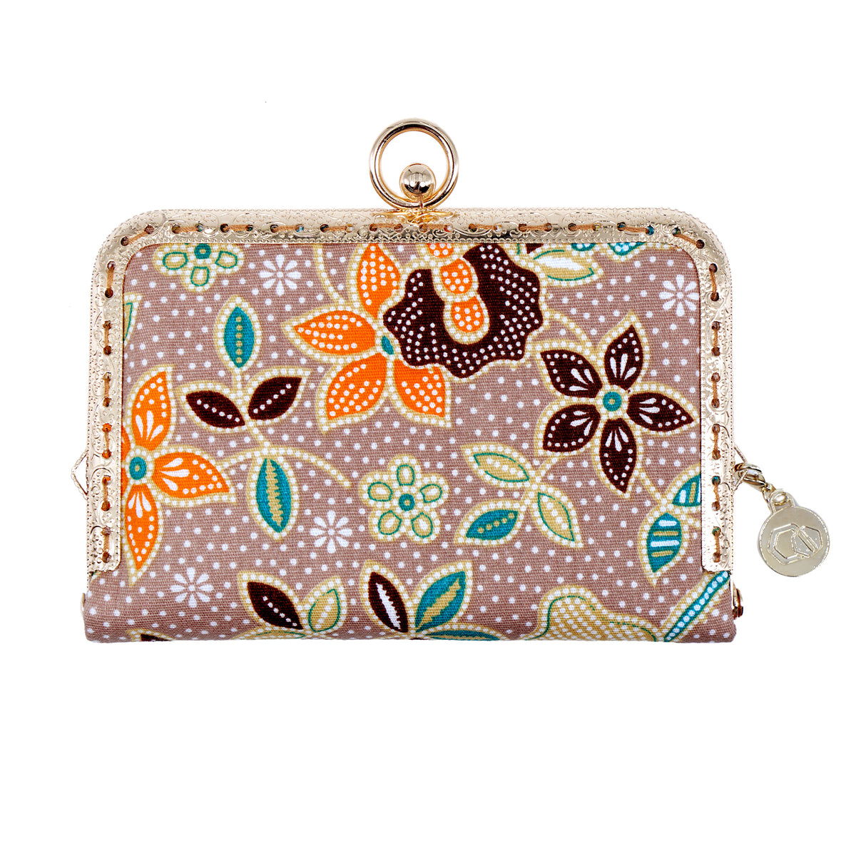 Kiss Clasp Card Holder - Kawung