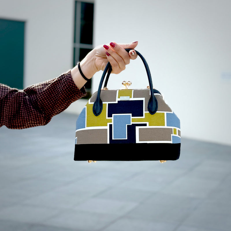 Leather Top-Handle Bag - Mondrian(GN)