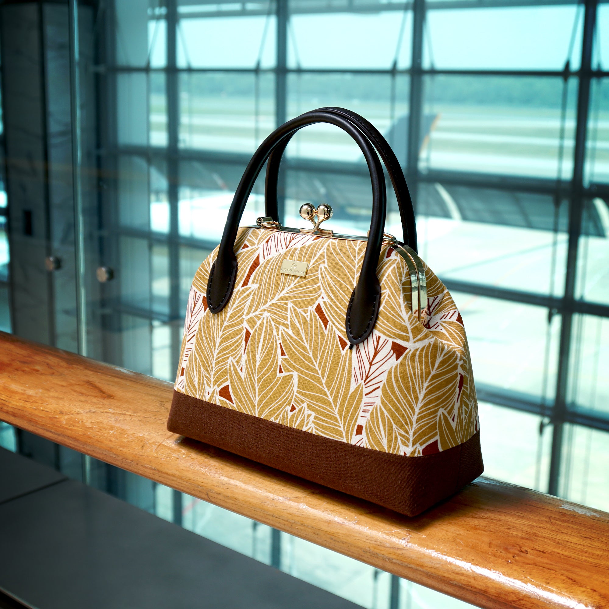 Leather Top-Handle Bag - Vein Ink(BN)